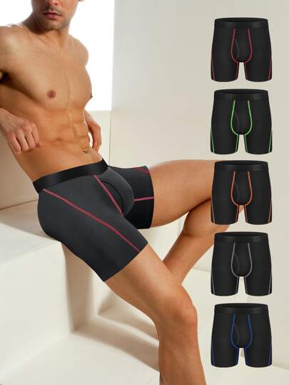 Guys 5pcs Top-stitching Boxer Brief
