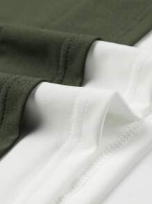 Manfinity Hypemode Tops Nam Khối Màu Slogan Giải trí - xanh quân đội - Xem 3