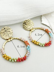 Beaded Drop Earrings - Multicolor - View 3