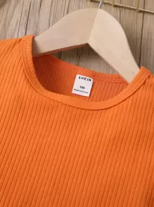 小女童荷葉邊上衣和愛心圖案附腰帶短褲 - 彩色 - 查看 6