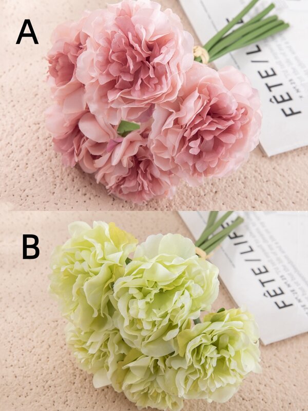 Peony Artificial Artificial Silk Flowers For Home Decoration, Wedding Bouquet For Bride, Fake