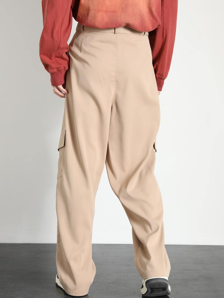 SHEIN Men Flap Pocket Side Cargo Pants - Khaki - View 1