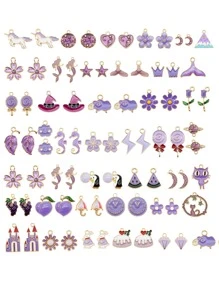 20入組隨機花和動物裝飾DIY首飾吊墜 - 彩色 - 查看 1