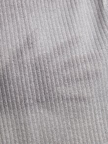 Muchica Stitch Trim Two Tone Rib Knit Crop Tee - Multicolor - View 4