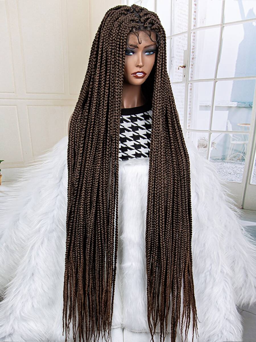 Full Lace Front Extra Long Braiding Synthetic Wig - Ombre - View 1