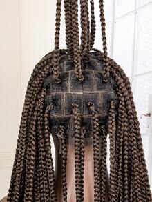 Full Lace Front Extra Long Braiding Synthetic Wig - Ombre - View 6