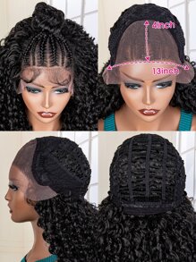 13*4 Lace Front Long Curly Synthetic Wig - Black - View 7