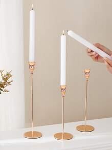 3pcs Iron Candle Holder - Black - View 1