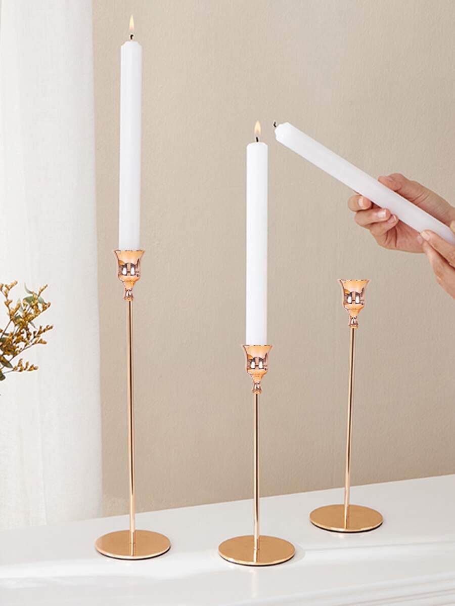 3pcs Iron Candle Holder - Black - View 1