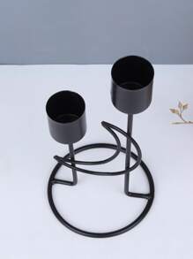 1pc Moon Decor Candle Holder - Black - View 5