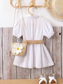 嬰兒泡泡袖襯衫洋裝不附腰帶