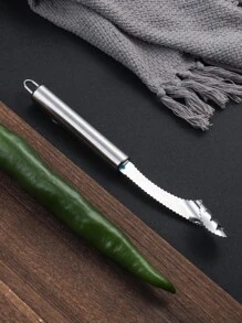 1pc Stainless Steel Chili Corer - Silver - View 4