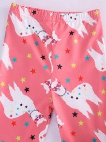 Girls Alpaca & Star Print Snug Fit PJ Set - Multicolor - View 4