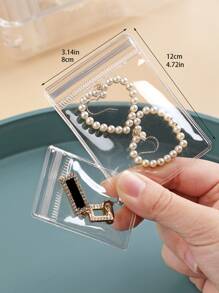 5pcs Clear Portable Jewelry Storage Bag & 1pc Storage Box - Clear - View 2