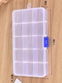 1 pieza Caja de almacenamiento de joya transparente