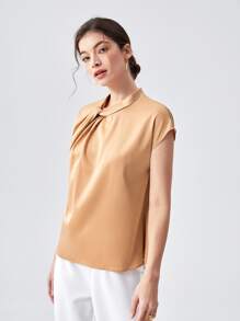 BizChic 扭結細節蝙蝠袖襯衫工作服 - 杏色 - 查看 7