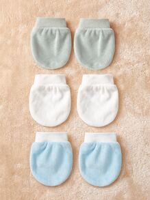 3雙嬰兒素色手套 - 彩色 - 查看 4