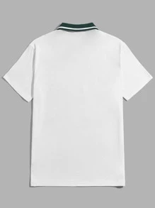 Manfinity ModaGents Męskie Koszule Polo Kołnierz kontrastujący Z łatami Guziki z przodu Graficzny W Paski Casual