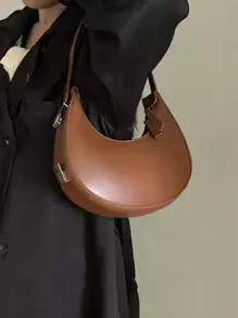 Minimalist Hobo Bag - Brown - View 2