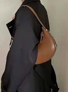 Minimalist Hobo Bag - Brown - View 4