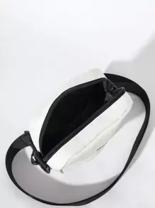 Bolsa cuadrada multifuncional mini para hombres con gráfico de letra, bolso de mano, bolsa escolar, bolso de hombro, bolsa de deporte, bolsa casual para estudiantes de secundaria y universidad, primera universidad, bolsa de viaje, bolso de mano, riñonera, bolsa de playa, bolsa de gimnasio, senderismo, regalos, gran capacidad, multifuncional, portátil, de moda, casual, vacaciones, regalo de Navidad para hombres, bolsa bandolera para camping, bolsas de verano, regreso a la escuela, bolsa de primavera, bolsa blanca, mochila, bolso cruzado, útiles escolares, monedero - Blanco - Ver 4