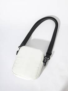 Bolsa cuadrada multifuncional mini para hombres con gráfico de letra, bolso de mano, bolsa escolar, bolso de hombro, bolsa de deporte, bolsa casual para estudiantes de secundaria y universidad, primera universidad, bolsa de viaje, bolso de mano, riñonera, bolsa de playa, bolsa de gimnasio, senderismo, regalos, gran capacidad, multifuncional, portátil, de moda, casual, vacaciones, regalo de Navidad para hombres, bolsa bandolera para camping, bolsas de verano, regreso a la escuela, bolsa de primavera, bolsa blanca, mochila, bolso cruzado, útiles escolares, monedero - Blanco - Ver 5