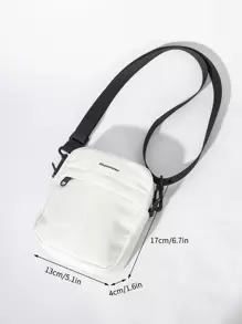 Bolsa cuadrada multifuncional mini para hombres con gráfico de letra, bolso de mano, bolsa escolar, bolso de hombro, bolsa de deporte, bolsa casual para estudiantes de secundaria y universidad, primera universidad, bolsa de viaje, bolso de mano, riñonera, bolsa de playa, bolsa de gimnasio, senderismo, regalos, gran capacidad, multifuncional, portátil, de moda, casual, vacaciones, regalo de Navidad para hombres, bolsa bandolera para camping, bolsas de verano, regreso a la escuela, bolsa de primavera, bolsa blanca, mochila, bolso cruzado, útiles escolares, monedero - Blanco - Ver 6