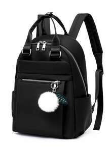 Rucsac ușor rezistent la apă, poate fi folosit ca geantă de mână, potrivit pentru femei, fete, mame pentru a transporta articole precum laptop, bunuri pentru cumpărături, sticle etc. Călători și lucrători de birou., Rechizite școlare, Rucsac de școală, Geantă de școală, Înapoi la școală, Rucsac pentru școală, Geantă de carte pentru școală, Capacitate mare, Potrivit pentru fete adolescente, femei, studenți, începători și lucrători cu guler alb, perfect pentru întoarcerea la școală ,Colegiu, Muncă, Afaceri, Navetă, Birou - Negru - Vizualizare 4