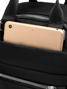 Rucsac ușor rezistent la apă, poate fi folosit ca geantă de mână, potrivit pentru femei, fete, mame pentru a transporta articole precum laptop, bunuri pentru cumpărături, sticle etc. Călători și lucrători de birou., Rechizite școlare, Rucsac de școală, Geantă de școală, Înapoi la școală, Rucsac pentru școală, Geantă de carte pentru școală, Capacitate mare, Potrivit pentru fete adolescente, femei, studenți, începători și lucrători cu guler alb, perfect pentru întoarcerea la școală ,Colegiu, Muncă, Afaceri, Navetă, Birou - Negru - Vizualizare 9