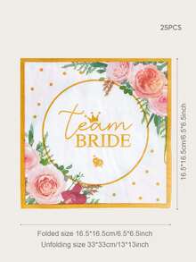 25pcs Floral & Letter Graphic Disposable Napkin - Multicolor - View 4