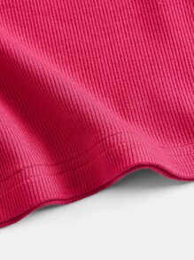 SHEIN BASICS Vestido unicolor De Cuello Redondo Y Ajustado Para Tallas Grandes - Rosa Fucsia - Ver 7
