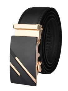 1 Thắt lưng nam khóa tự động thời trang cho cuộc sống hàng ngày - màu đen - Xem 2