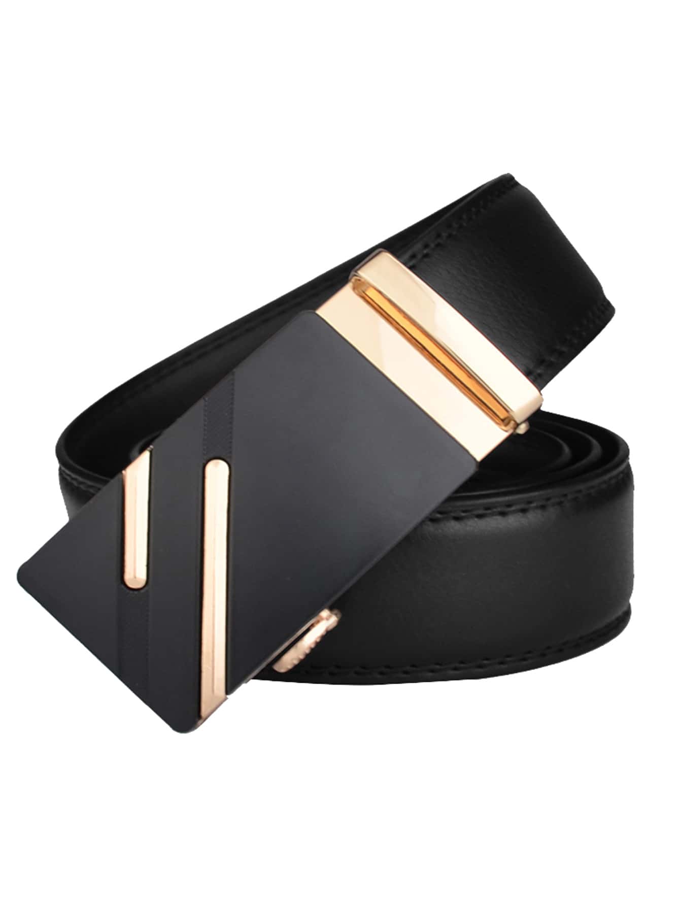 1 Thắt lưng nam khóa tự động thời trang cho cuộc sống hàng ngày - màu đen - Xem 1