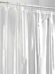 Transparent Waterproof Shower Curtain, 1pc Curtain Liner, Metal Grommets (No Hooks Included), Also Suitable As Air Conditioner Windshield, Multiple Sizes Available For Bathroom, Living Room, Kitchen Home Bathroom Decor Fall Decor Bathroom Accessories - Clear - View 3