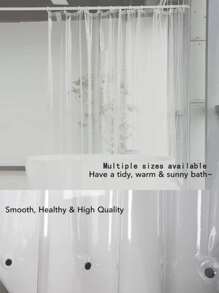 Transparent Waterproof Shower Curtain, 1pc Curtain Liner, Metal Grommets (No Hooks Included), Also Suitable As Air Conditioner Windshield, Multiple Sizes Available For Bathroom, Living Room, Kitchen Home Bathroom Decor Fall Decor Bathroom Accessories - Clear - View 8