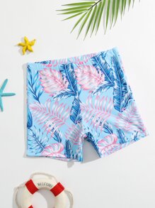 Boys Tropical Print Swim Shorts - Blue - View 5