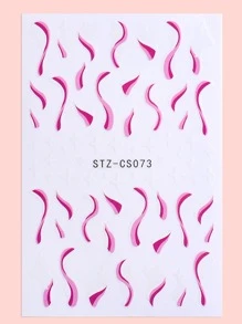 FULL BEAUTY 4sheets Striped Nail Art Sticker - Multicolor - View 3