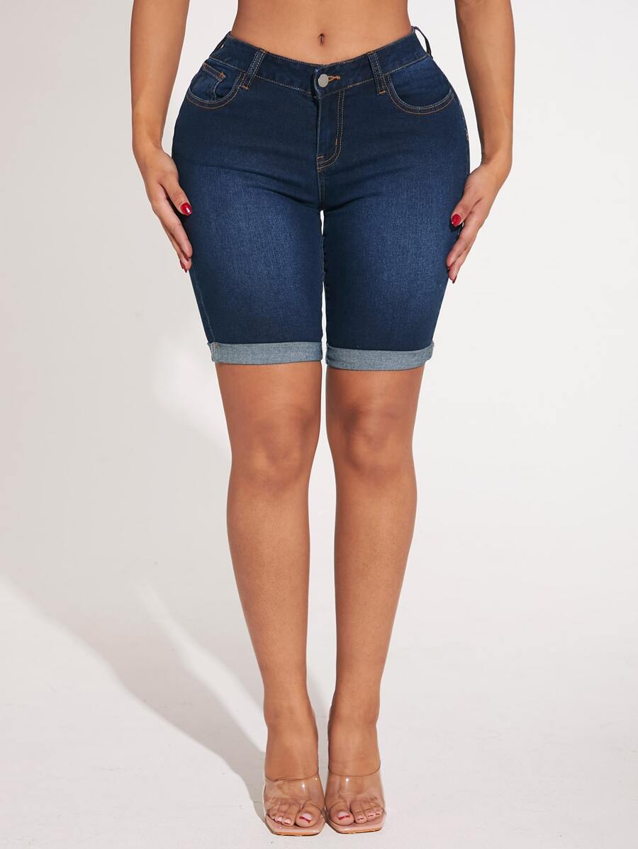 SHEIN SXY 卷邊牛仔短褲