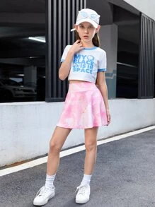SHEIN 女孩高腰滿版印花半身裙 - 彩色 - 查看 5