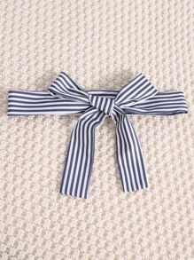 SHEIN Tween女孩條紋荷葉邊不對稱領跳躍服 - 藍白色 - 查看 5