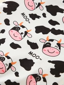 Baby Cow Print Jumpsuit - White - View 4