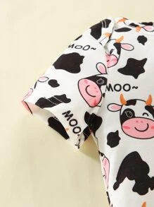 Baby Cow Print Jumpsuit - White - View 5
