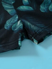 Toddler Boys Tropical Print Tank Top & Shorts - Black and White - View 7