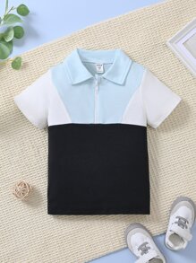Toddler Boys Colour Block Polo Shirt - Multicolor - View 1