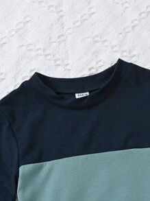 Toddler Boys Colourblock Letter Patched Detail Tee & Shorts - Multicolor - View 4