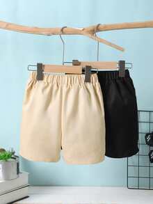 小男童2入組斜插口袋短褲 - 彩色 - 查看 2