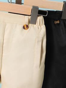 小男童2入組斜插口袋短褲 - 彩色 - 查看 3