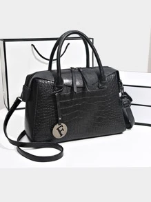 yating Túi Tote Cầm Tay & Đeo Chéo Thời Trang Màu Đen Sức Chứa Lớn - màu đen - Xem 2