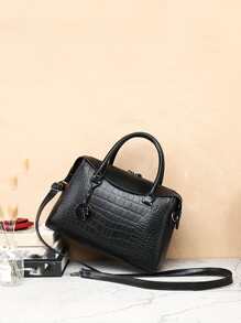 yating Túi Tote Cầm Tay & Đeo Chéo Thời Trang Màu Đen Sức Chứa Lớn - màu đen - Xem 3