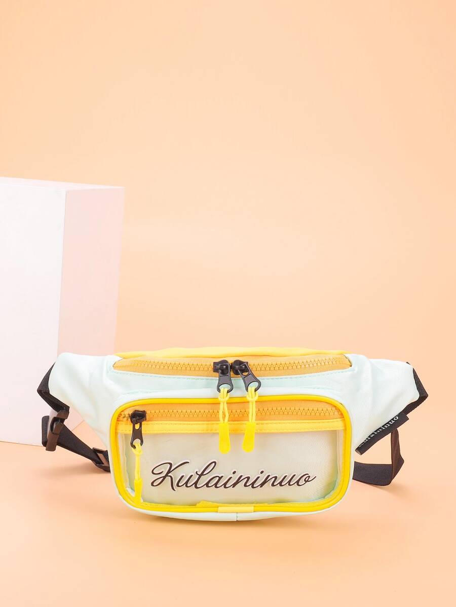 Riñonera con estampado de letra - Verde - Ver 1